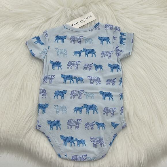 Janie and Jack Tiger Print One Piece - Blue - 3-6 Months - New with tags - Picture 6 of 6